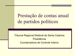 Apresentação - Tribunal Regional Eleitoral de Santa Catarina