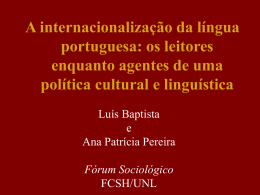 A internacionalização da língua portuguesa: os leitores enquanto