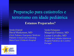 Preparação para Desastres ou Terrorismo, em Pediatria