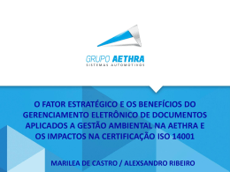Certificado ISO 14001 Aethra Betim Projeto nº 70595 Ano
