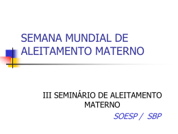 SEMANA MUNDIAL DE ALEITAMENTO MATERNO