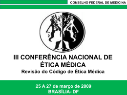 iii conferência nacional de ética médica