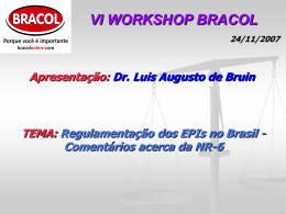Apresentação Dr. Luis A. Bruin_VI WorkShop Bracol_24_11_07