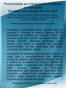 Produtividade em manipulação morfêmica no Português Brasileiro