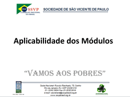 Aplicabilidade dos Módulos - Conselho Metropolitano de Goiânia