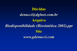 Biodisponibilidade - Gilberto De Nucci . com