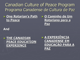 culture of peace and non-violence - Canadian Centres for Teaching