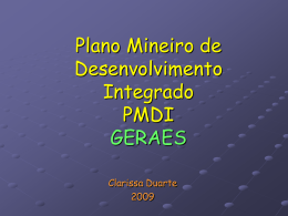 Plano Mineiro de Desenvolvimento Integrado PMDI (2003