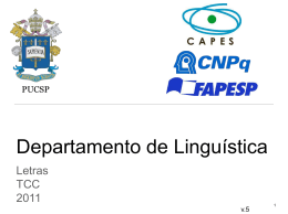1 Departamento de Linguística Letras TCC 2011 PUCSP v.5 2