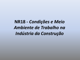 NR18 - Condições e Meio Ambiente de Trabalho na Indústria da