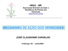 Mecanismo de ação - HRAC-BR
