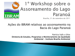 1º Workshop sobre o Assoreamento do Lago Paranoá