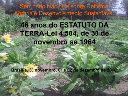 Seminário Nacional sobre Reforma Agrária e