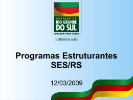 Apresentação e debate do Programa Estruturante da SES/RS