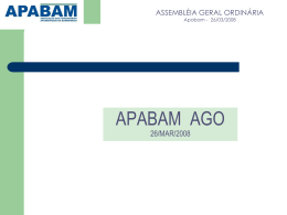 Planejamento 2008 - APABAM - Associação dos Funcionários