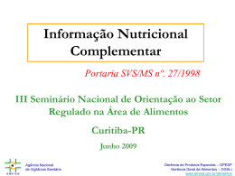 Informação Nutricional Complementar