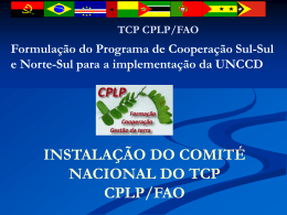 Apresentação do TCP para os Comités Nacionais