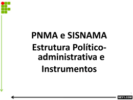 POLÍTICA NACIONAL DO MEIO AMBIENTE – PNMA