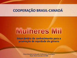 Cooperação Brasil - Candá - Mulheres Mil