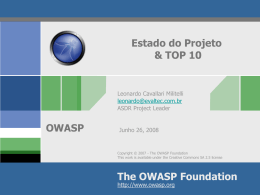 OWASP Estado do Projeto