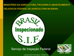 Serviço de Inspeção Federal - Ministério Público do Estado da Bahia