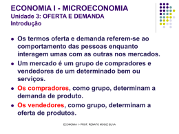 ECONOMIA I - MICROECONOMIA Unidade 3: OFERTA E