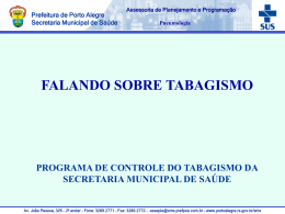 Tabagismo - Prefeitura Municipal de Porto Alegre