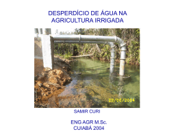 DESPERDICIO DE AGUA NA AGRICULTURA IRRIGADA