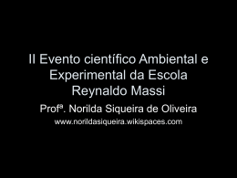 II Evento científico Ambiental e Experimental da Escola Reynaldo