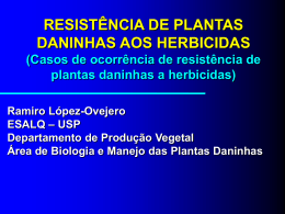 Resistência de plantas daninhas aos herbicidas - HRAC-BR