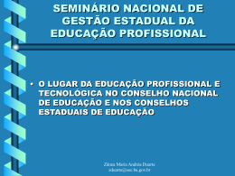 seminário nacional de gestão estadual da educação profissional