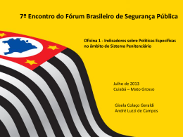Slide 1 - Fórum Brasileiro de Segurança Pública
