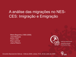 A análise de dois fluxos migratórios complementares no NEM-CES