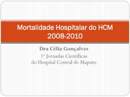 Mortalidade Hospitalar do HCM 2008-2010
