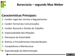 BUROCRACIA SEGUNDO MAX WEBER