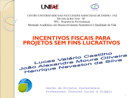 Incentivos Fiscais para projetos sem fins lucrativos - dba3-2011