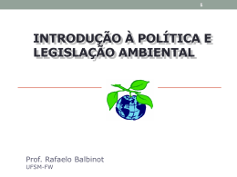 introdução à política e legislação ambiental