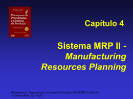 Sistema MRP II - Manufacturing Resources Planning