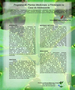 Programa de Plantas Medicinais: a Fitoterapia na Casa do