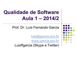 Introdução à Qualidade - Prof. Dr. Luis Fernando Garcia