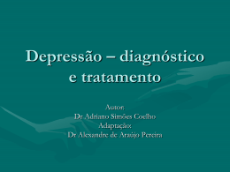 Depressão na atualidade – diagnóstico e tratamento