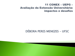 Palestra de abertura do 11º CONEX: “Avaliação da Extensão