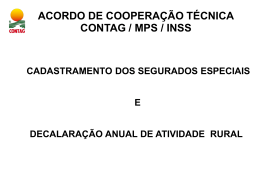 Acordo de Cooperação Técnica CONTAG / MPS / INSS