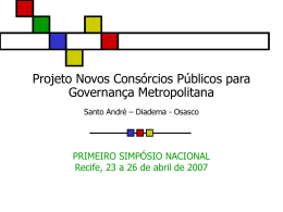 Projeto Novos Consórcios Públicos para Governança Metropolitana