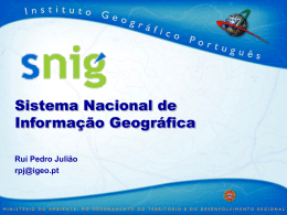SNIG - sistema nacional de informação geográfica