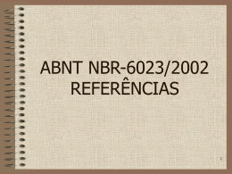 ABNT NBR-6023/2002 REFERÊNCIAS