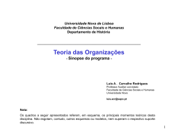 Teoria das Organizações - Universidade Nova de Lisboa