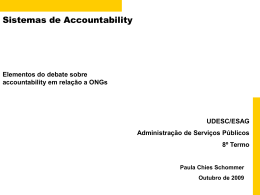Sistemas de Accountability - Account em ONGs - 2009
