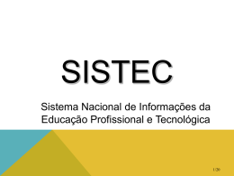 Apresentação SISTEC - Parte I