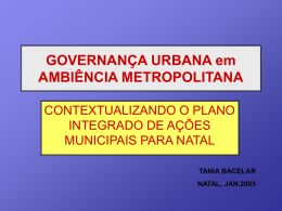 Governança Urbana em Ambiência Metropolitana